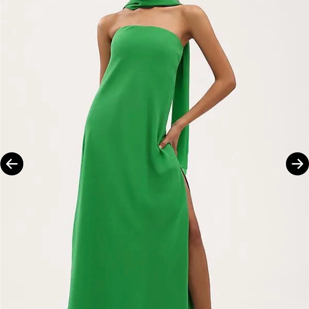 BHLDN ELLA STRAPLESS CHIFFON SCARF OVERLAY MIDI DRESS - Picture 2 of 4